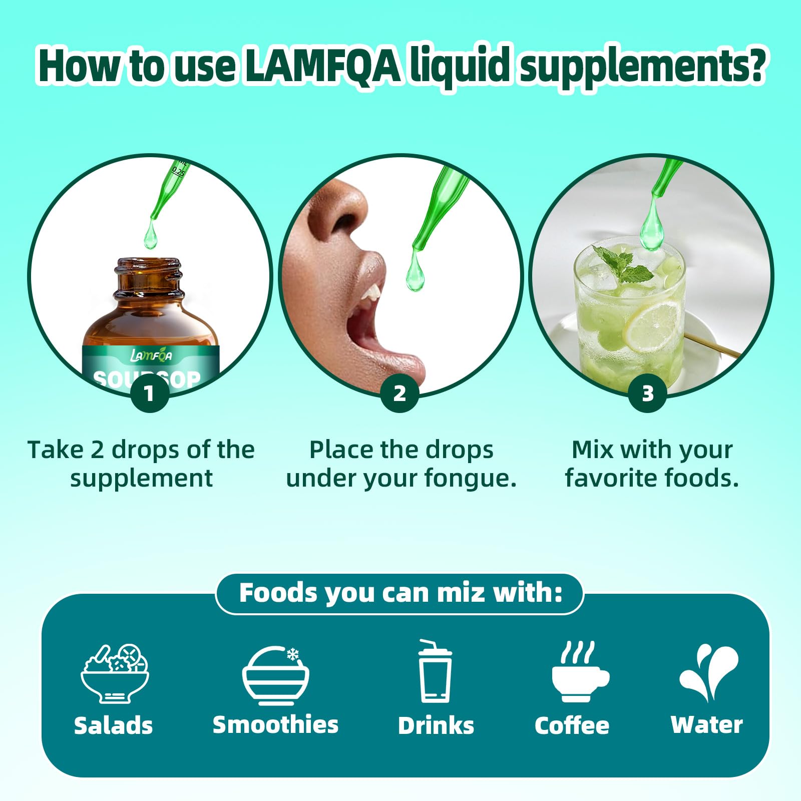 LAMFQA Soursop Bitters liquid in a glass suggesting easy beverage mixing