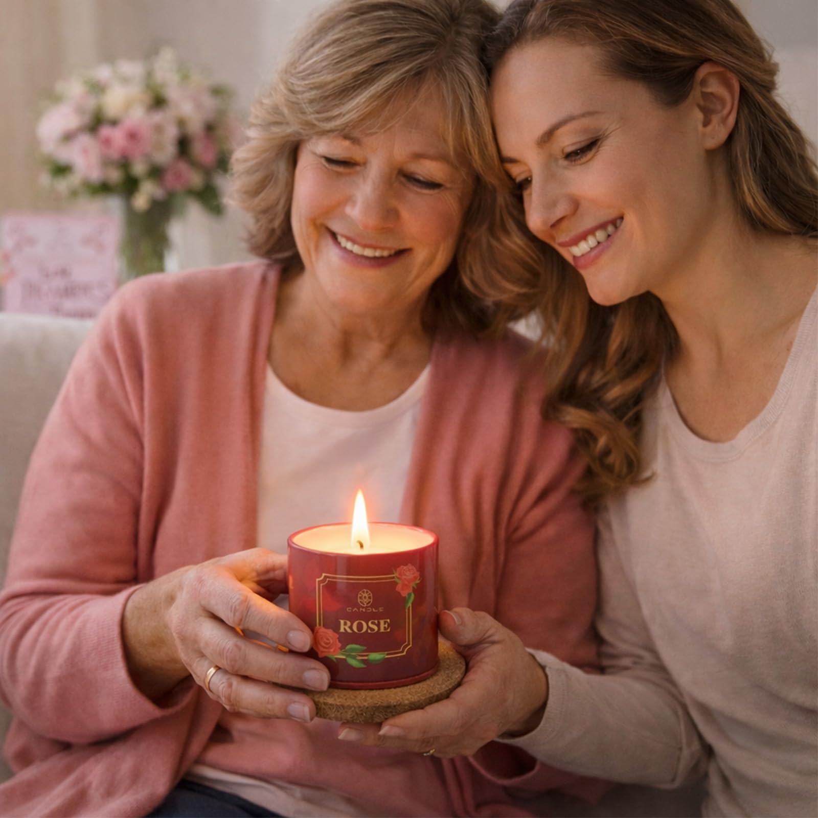 Lamway cinnamon apple candle staged for cozy atmosphere benefit