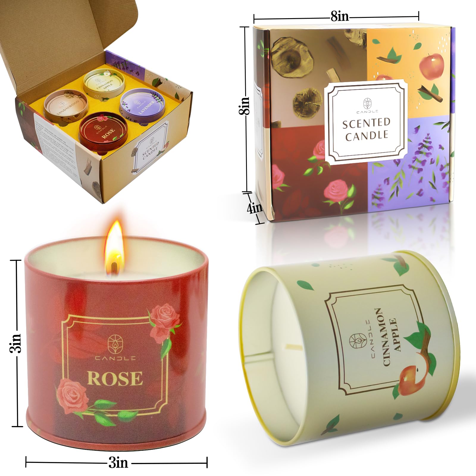 Lamway sandalwood-apple fragrance candle creates cozy nights