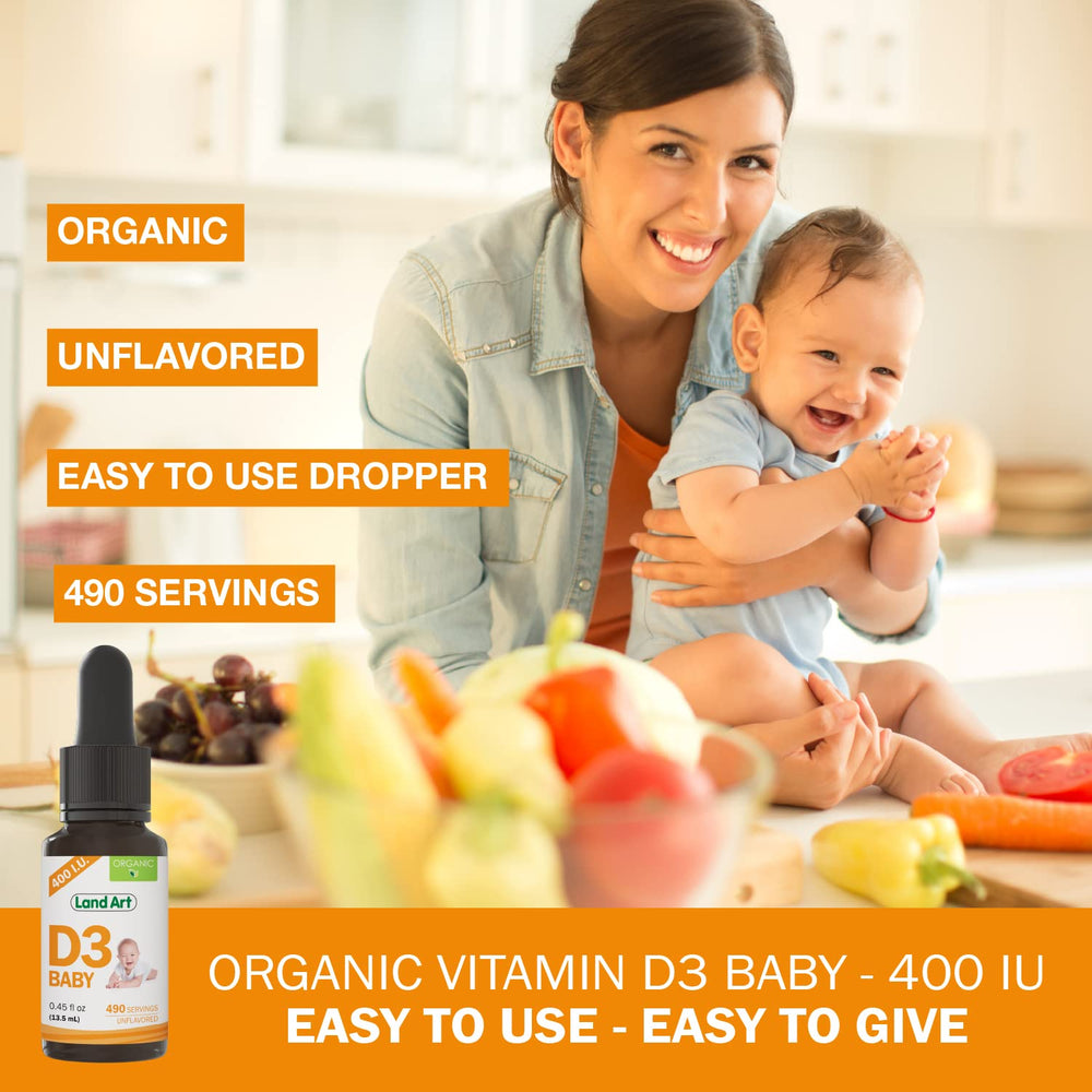 Land Art D3 drops added to milk for simple daily dosing