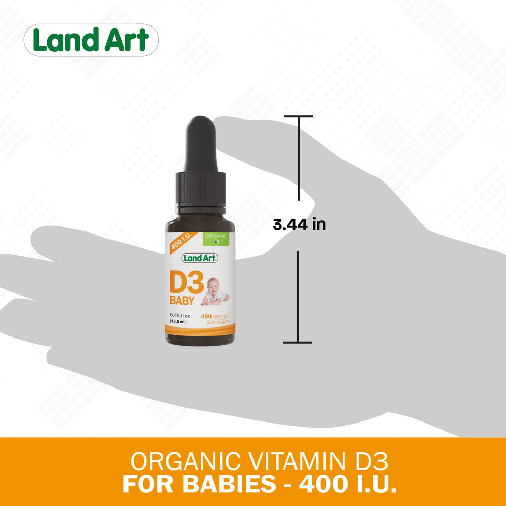 Land Art precise dropper delivers 400 IU directly into mouth or food