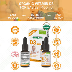 Land Art D3 drops are gluten-free and GMO-free for worry-free use