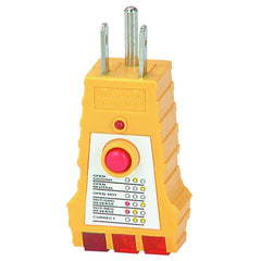 Grounding tester included to verify proper earth connection.