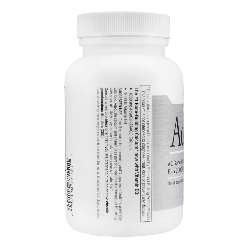 Lane Innovative AdvaCAL 1000 bottle highlighting Vitamin D3 for daily calcium intake
