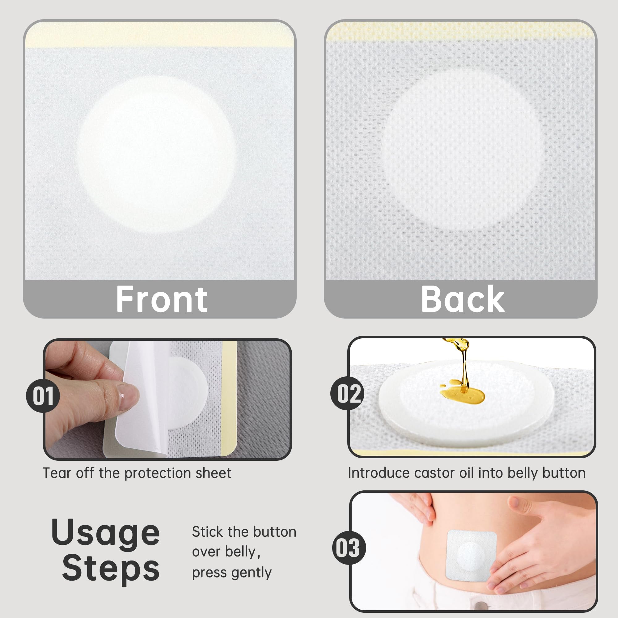 Langsprit belly button cover detail highlighting cotton core absorption and fit