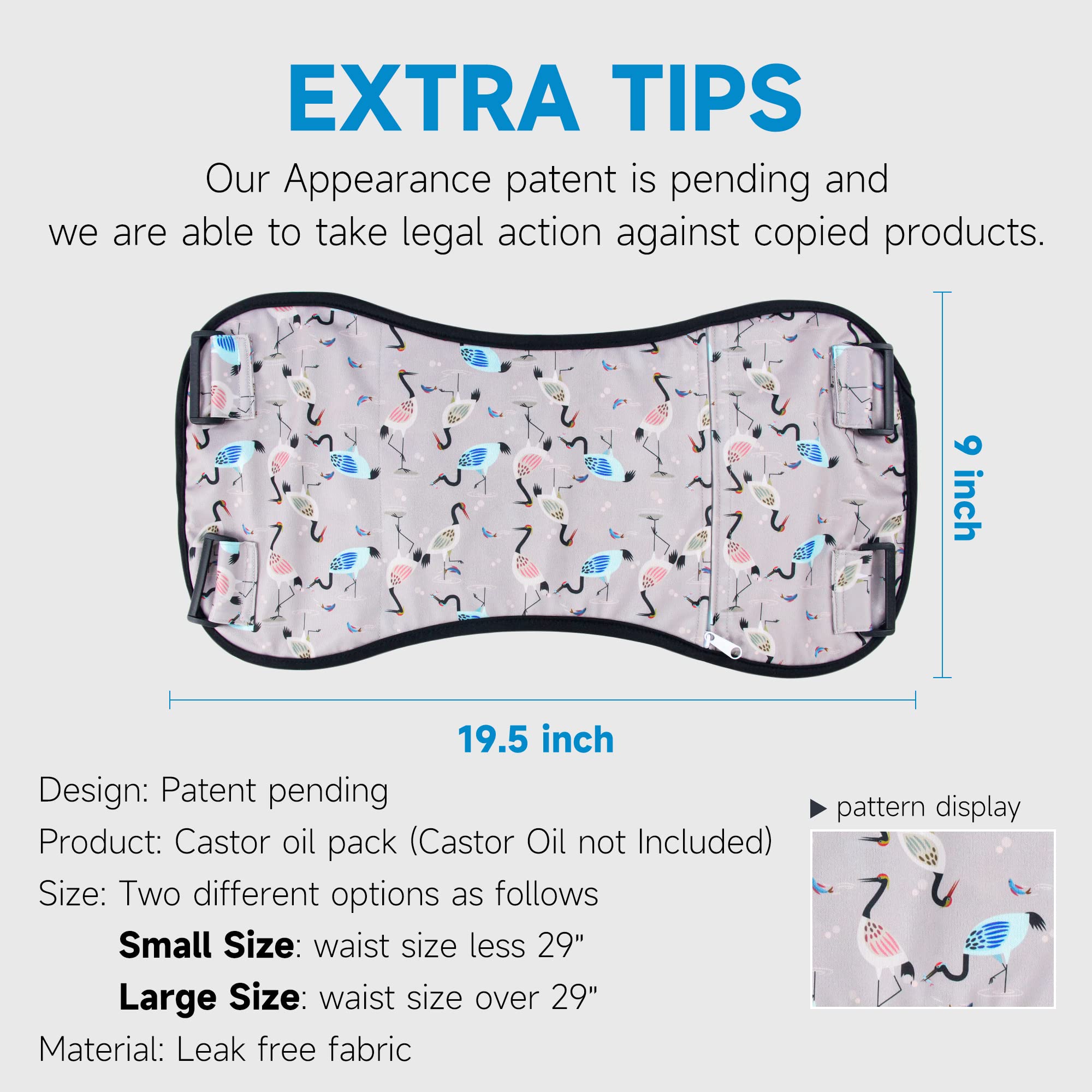 Langsprit Castor Oil Pack pouch design holds heating pad for hands-free sessions
