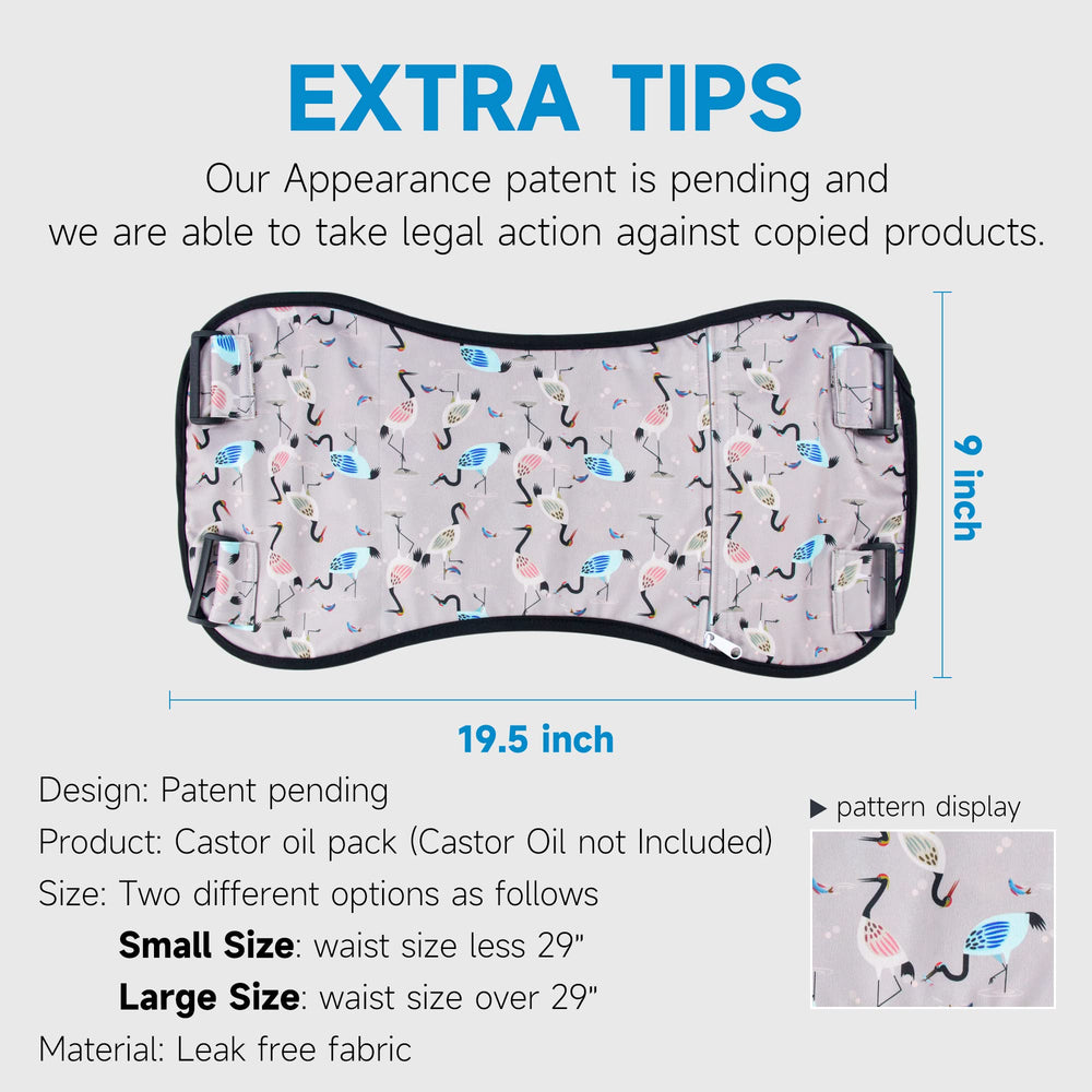 Langsprit Castor Oil Pack pouch design holds heating pad for hands-free sessions