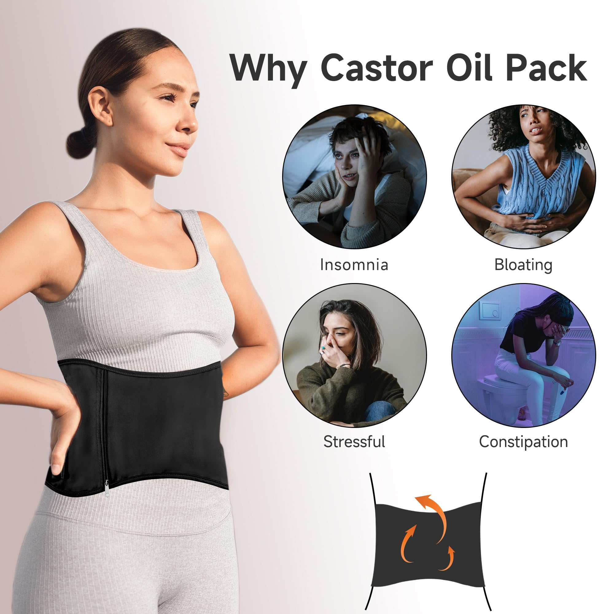 Langsprit castor oil pack soft cotton pouch keeps kit neat.