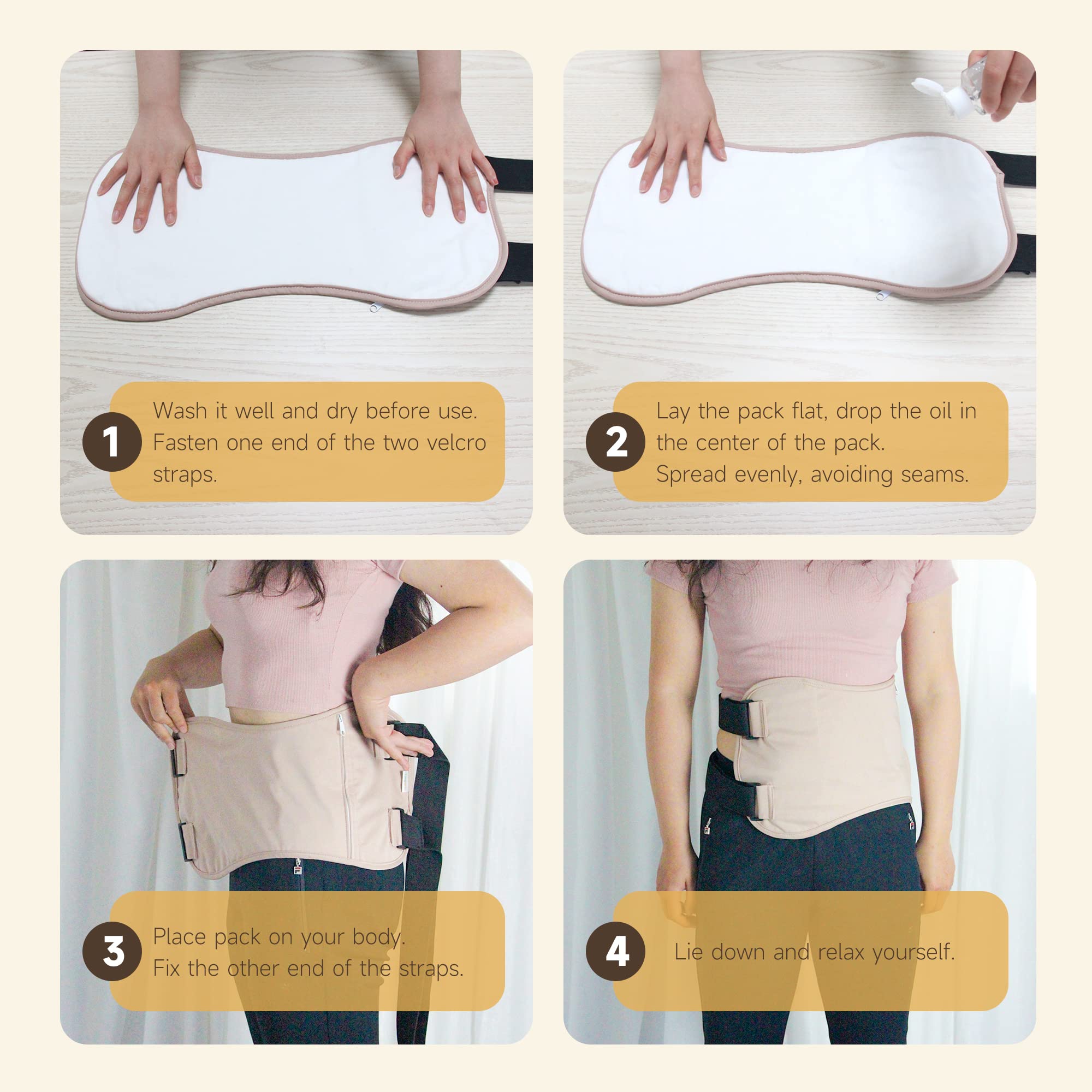 Langsprit Castor Oil Pack Wrap two-layer cotton for comfort.