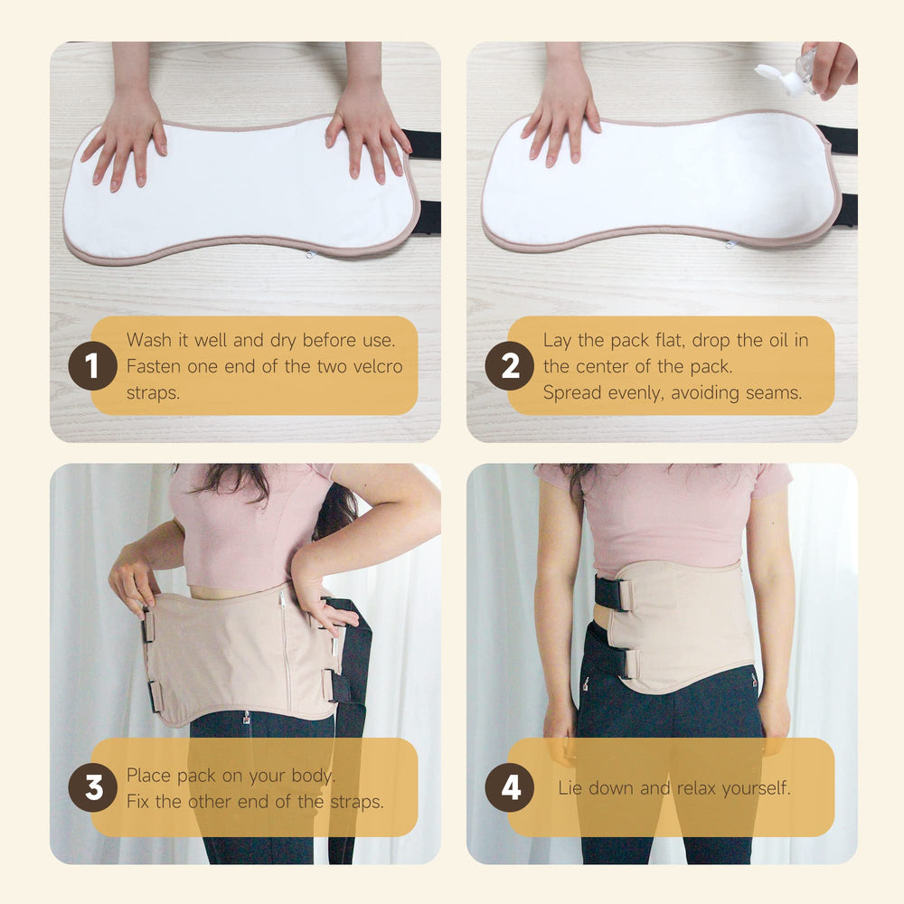 Langsprit Castor Oil Pack Wrap two-layer cotton for comfort.