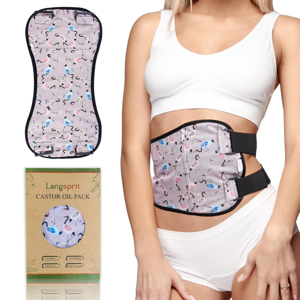 Langsprit Castor Oil Pack Wrap with soft, leak-free design for mess-free sessions