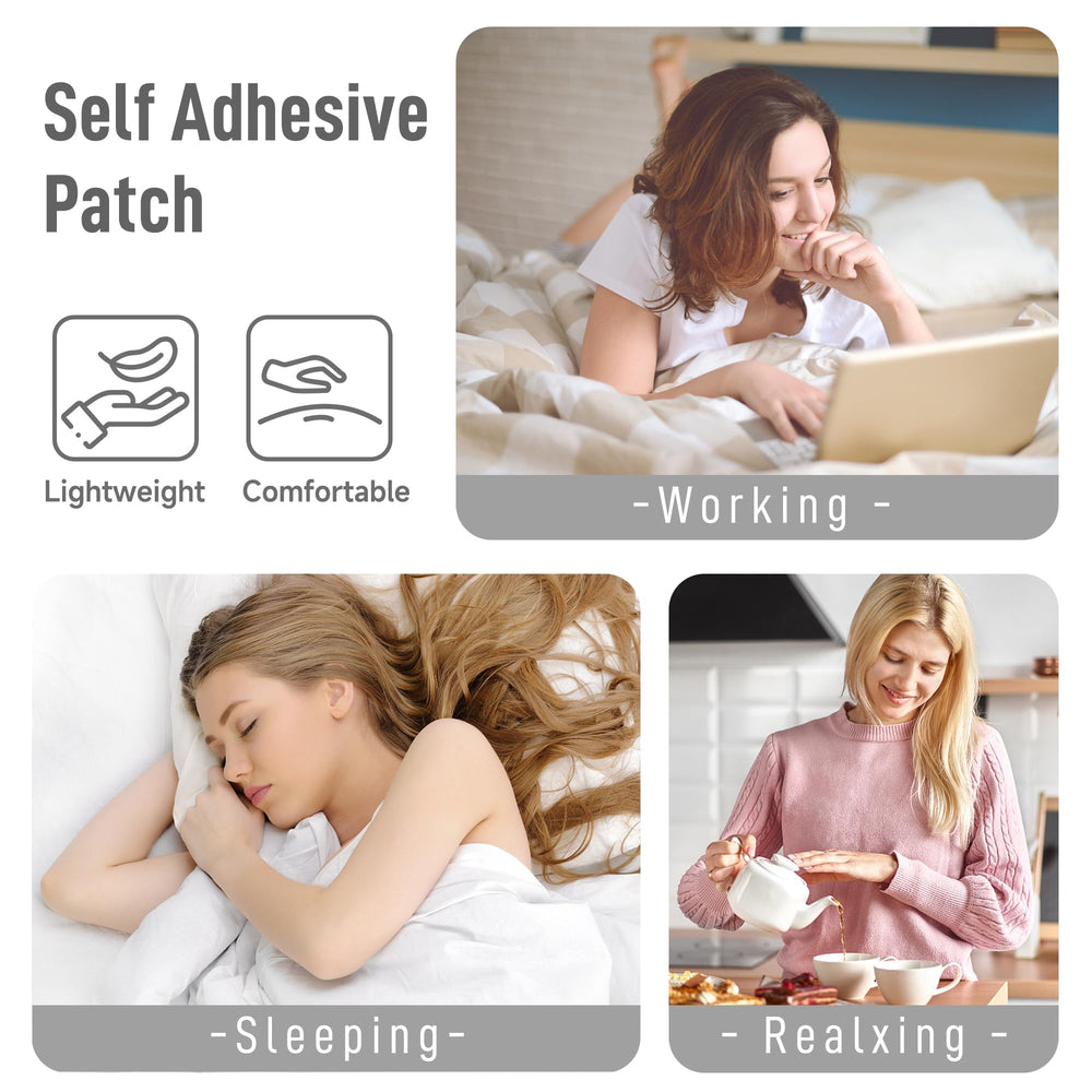 Langsprit castor oil patches worn during yoga or daily routines for comfort