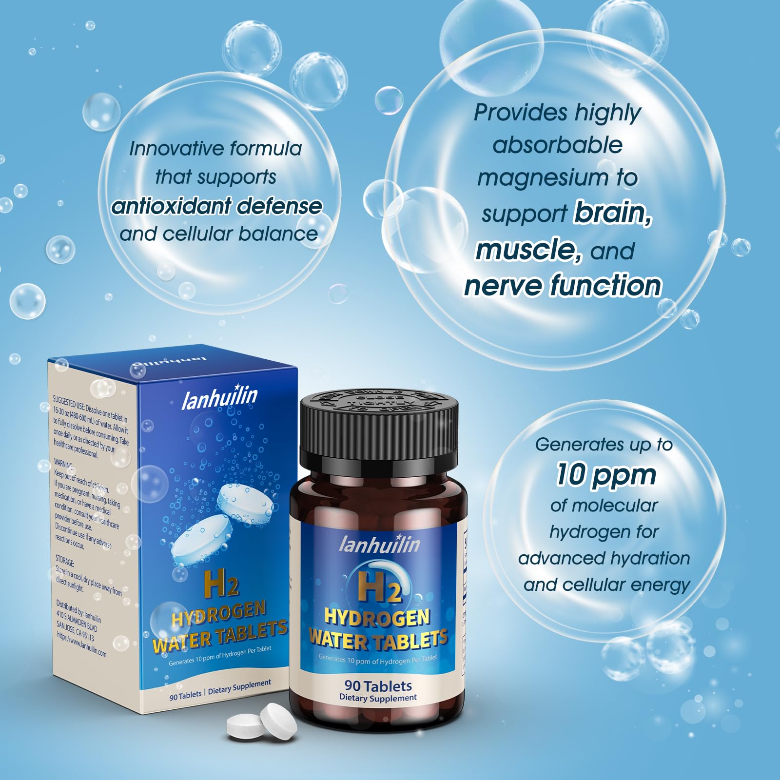 Lanhuilin tablets beside a gym bottle for post-workout hydration.