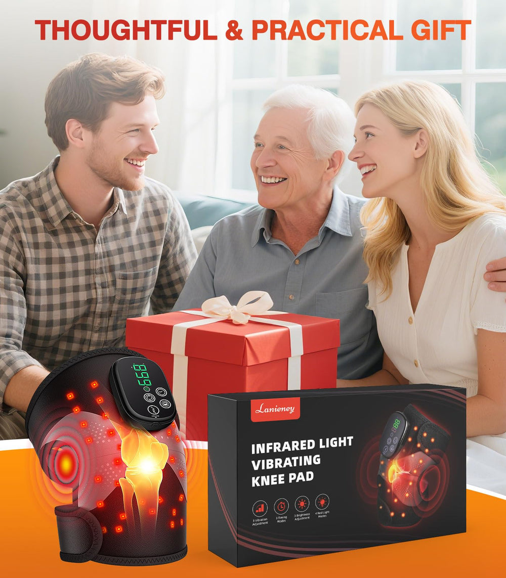 Lanieney cordless knee massage in use for on-the-go relief