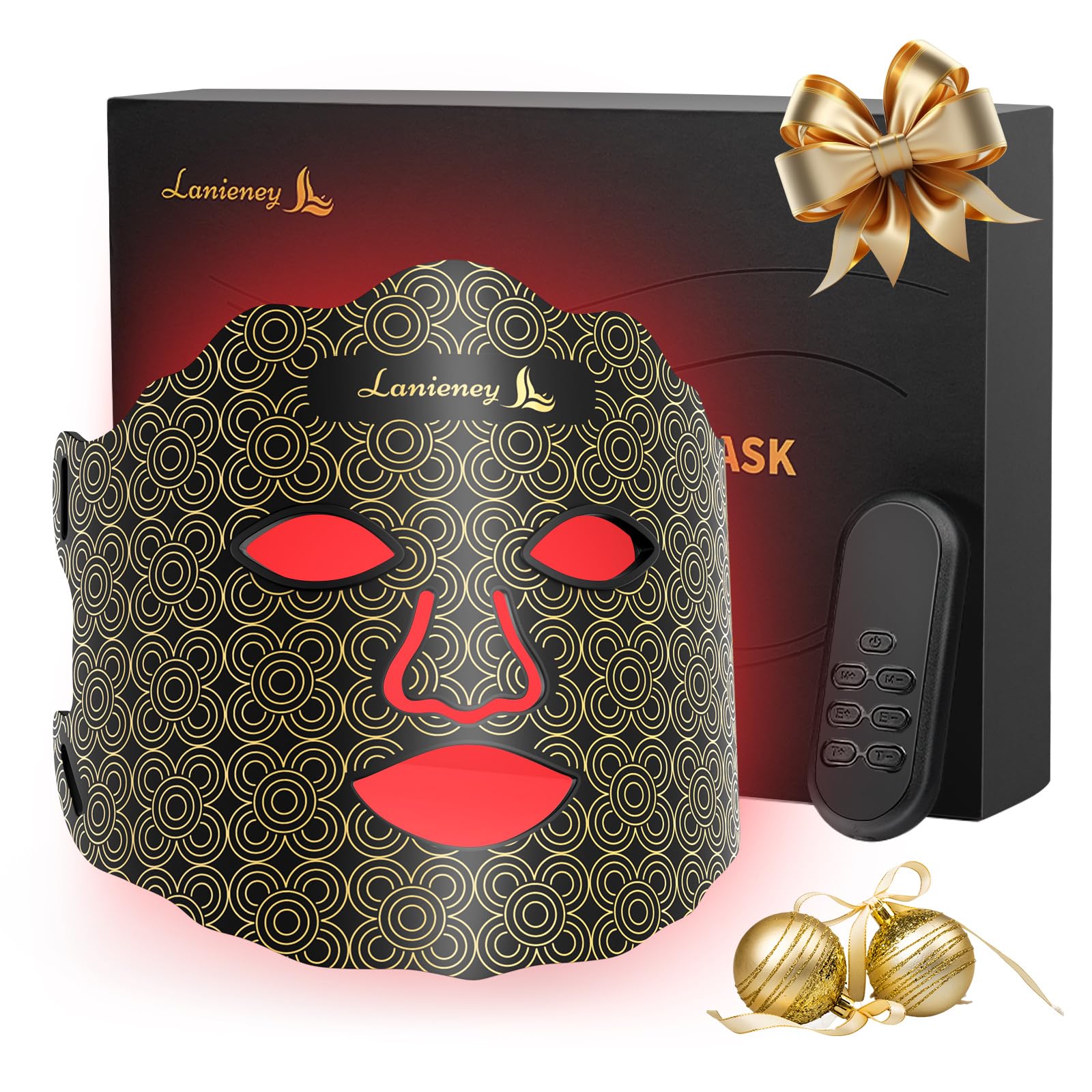 Lanieney red light mask front view for at-home daily skincare sessions.
