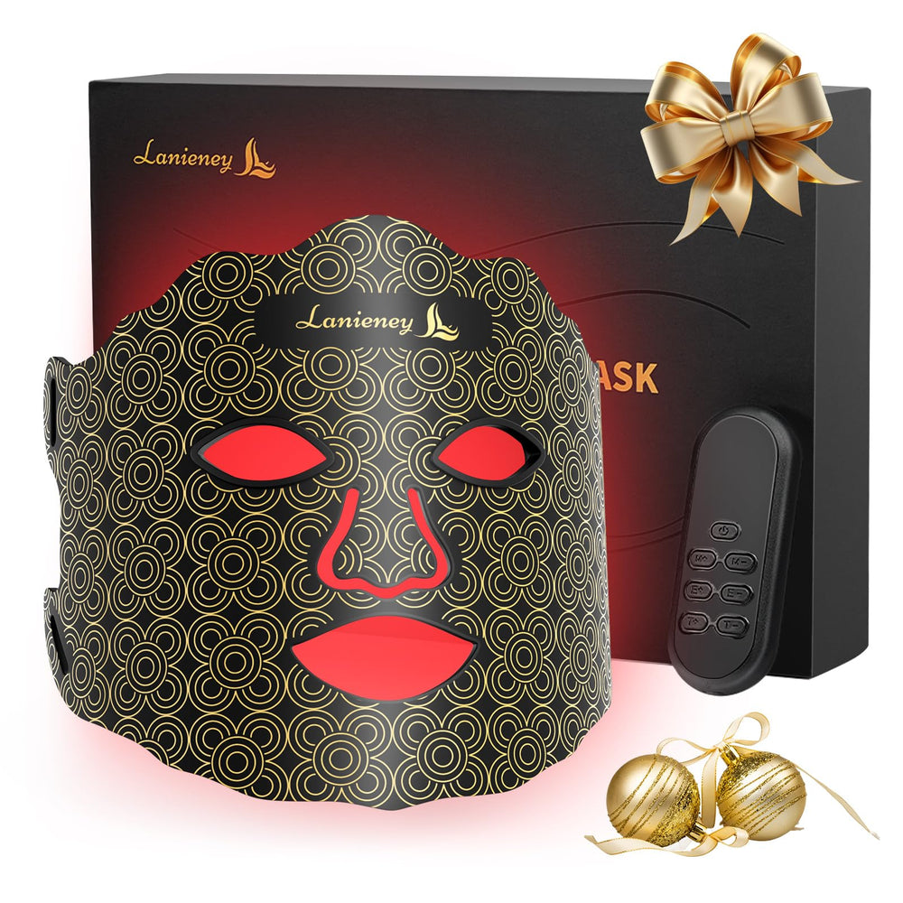 Lanieney red light mask front view for at-home daily skincare sessions.