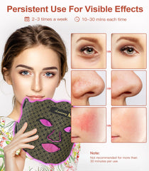 Lanieney red light mask full-face coverage view for uniform treatment.