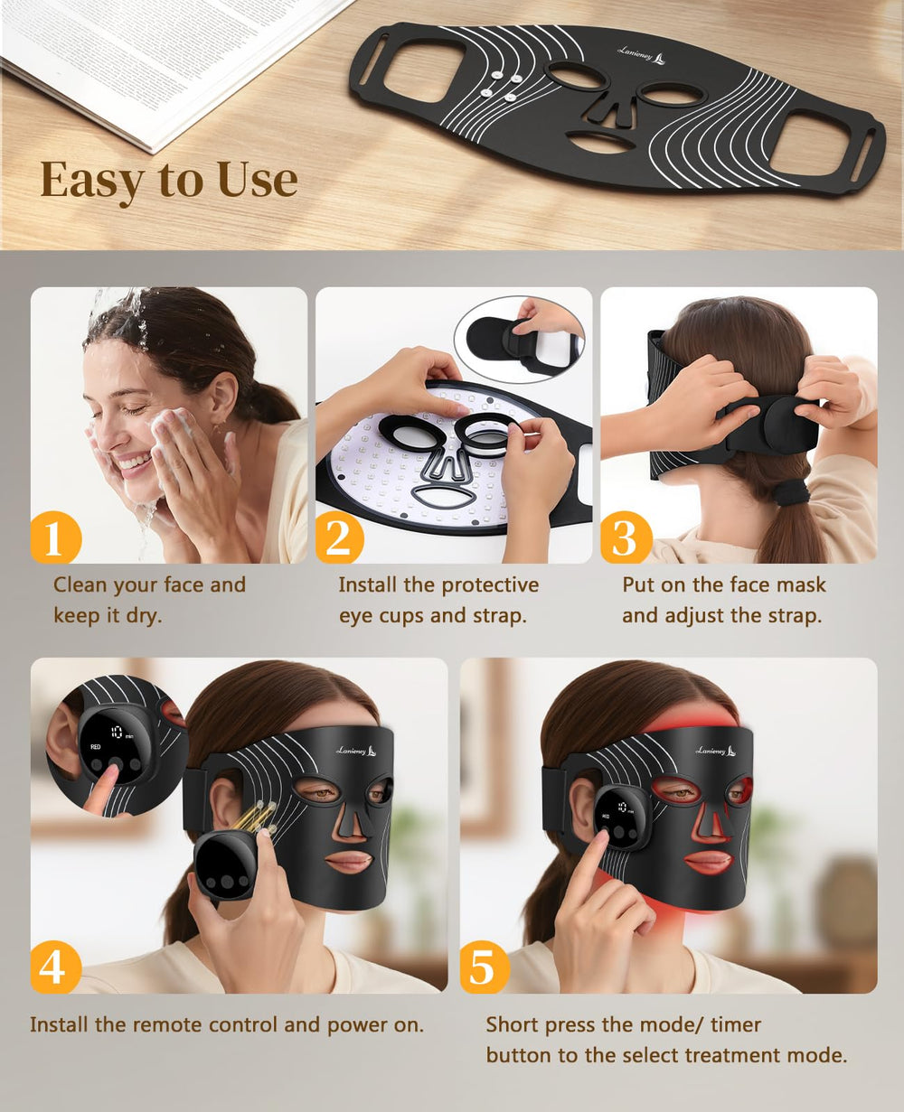 Lanieney red light mask worn on the face for home use