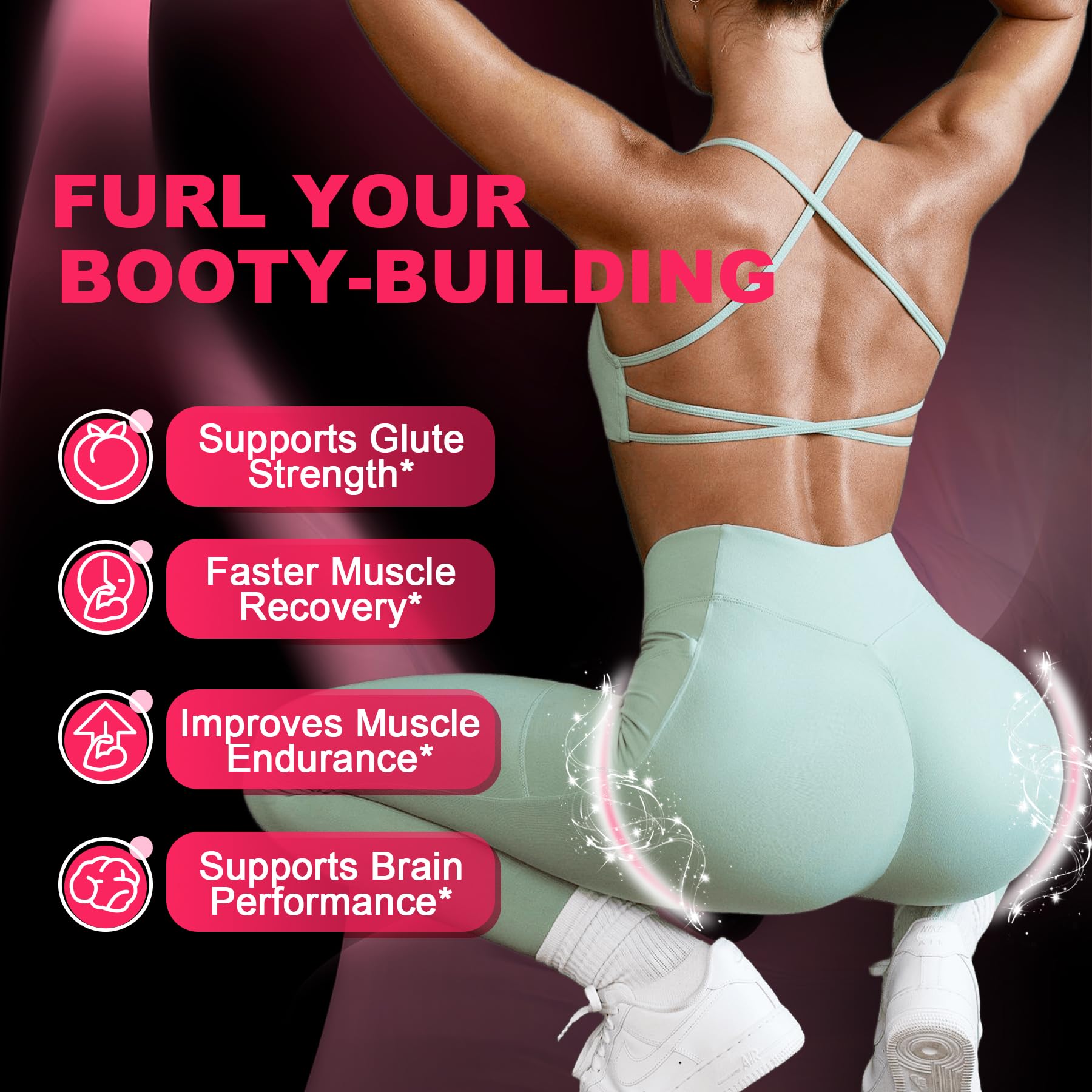 LanranBee Creatine Women Gummies closeup texture supports steady energy.