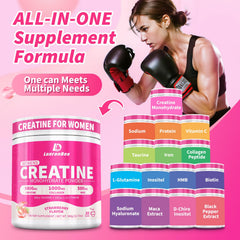LanranBee Creatine jar close-up highlighting purity