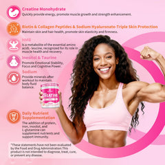 LanranBee Creatine strawberry flavor ready in glass for energy