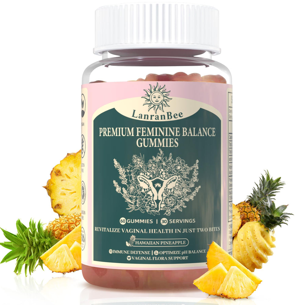LanranBee packaging for Premium Feminine Balance Gummies, handy daily wellness.