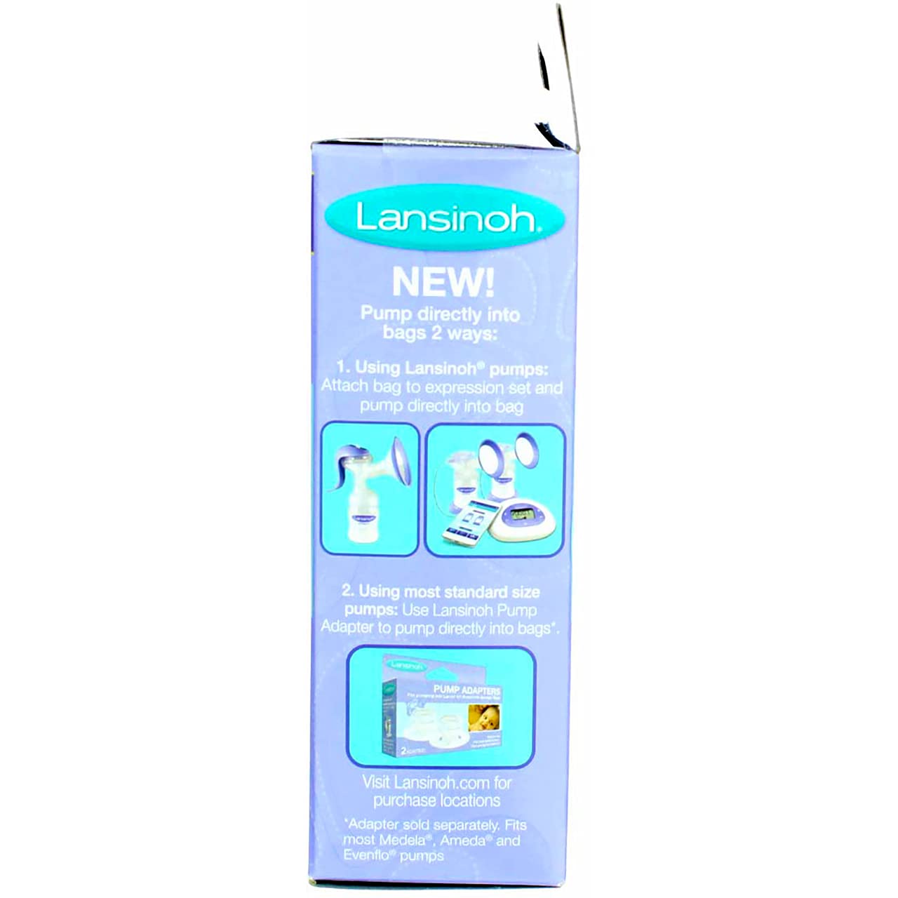 Lansinoh breast milk storage bags freezer-safe material for long-term storage.