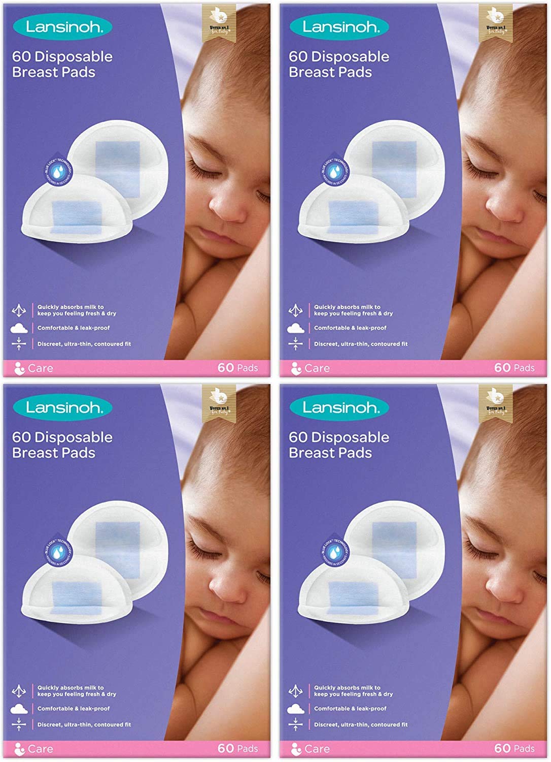Lansinoh Stay Dry Nursing Pad with quilted honeycomb lining for secure leak protection.