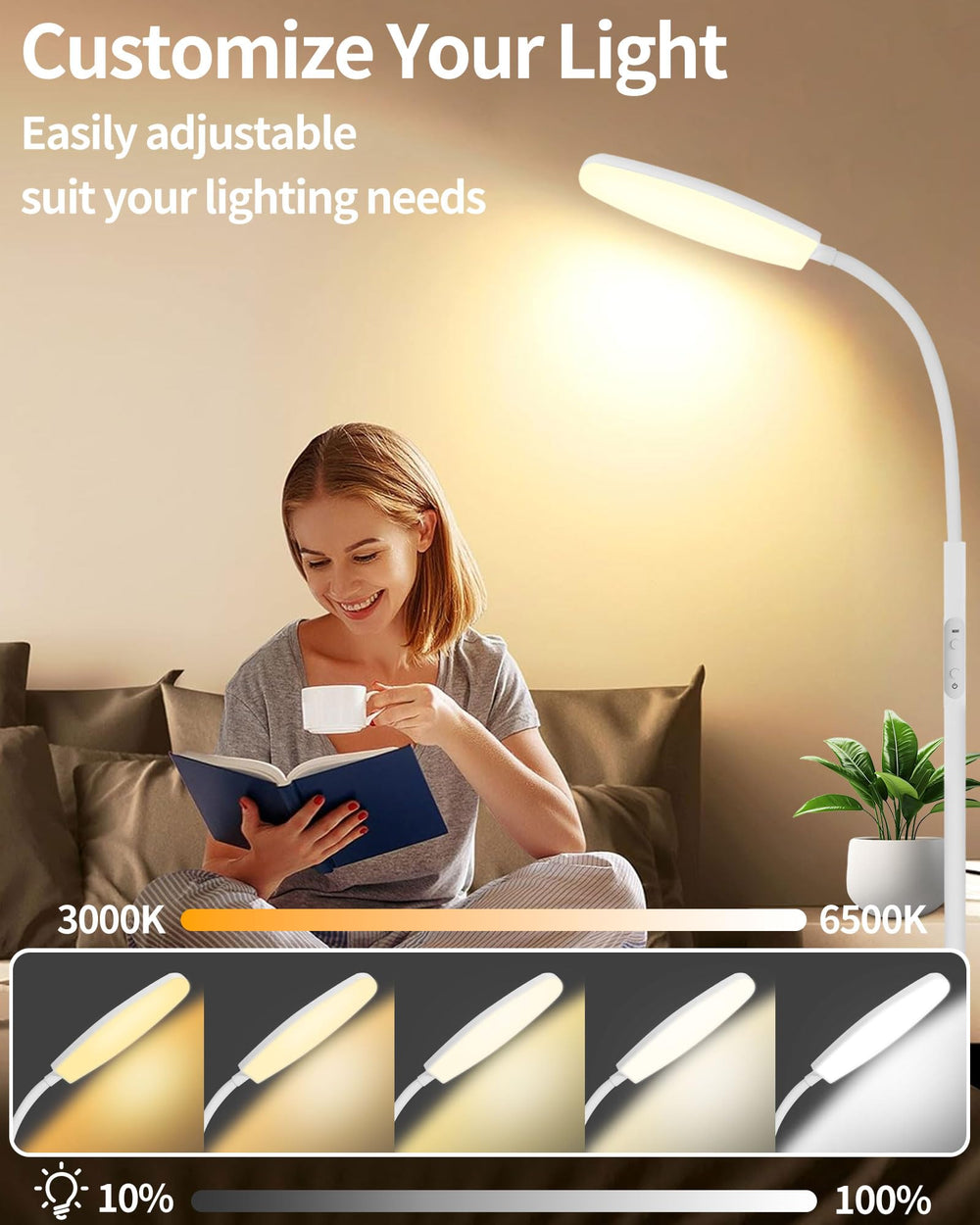 Lansuper 10 color temperatures for customizable ambience.