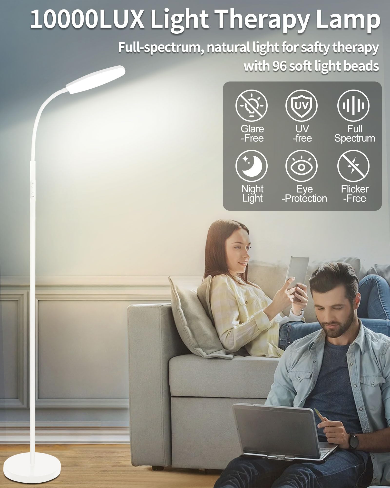 Lansuper gooseneck adjustable lamp for flexible light angles.