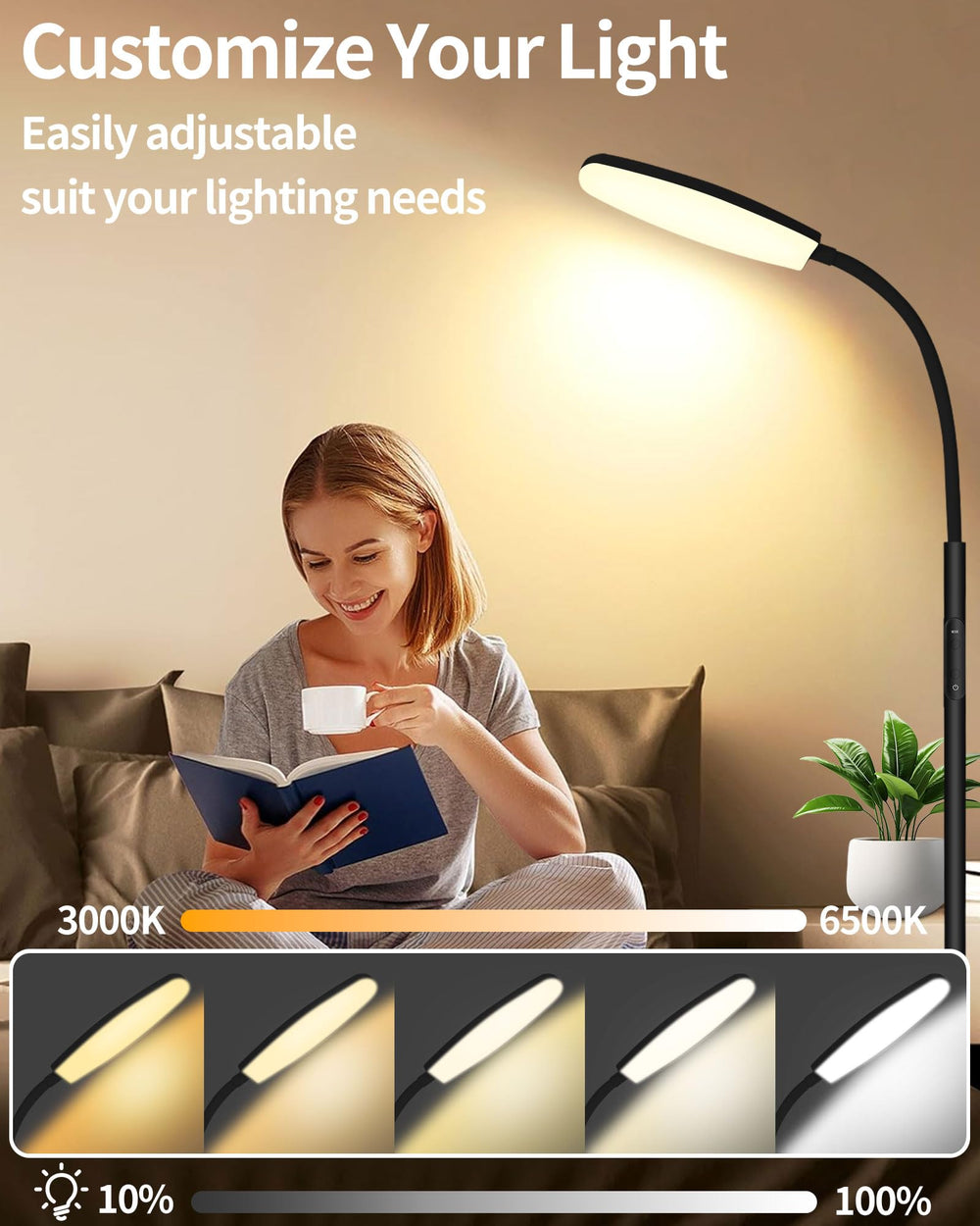 LanSuper Light Therapy Lamp range of color temperature settings for task needs