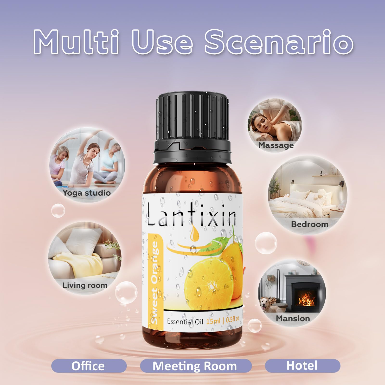 Lantixin diffuser-dispense action demonstrates easy aroma release for a calming space.