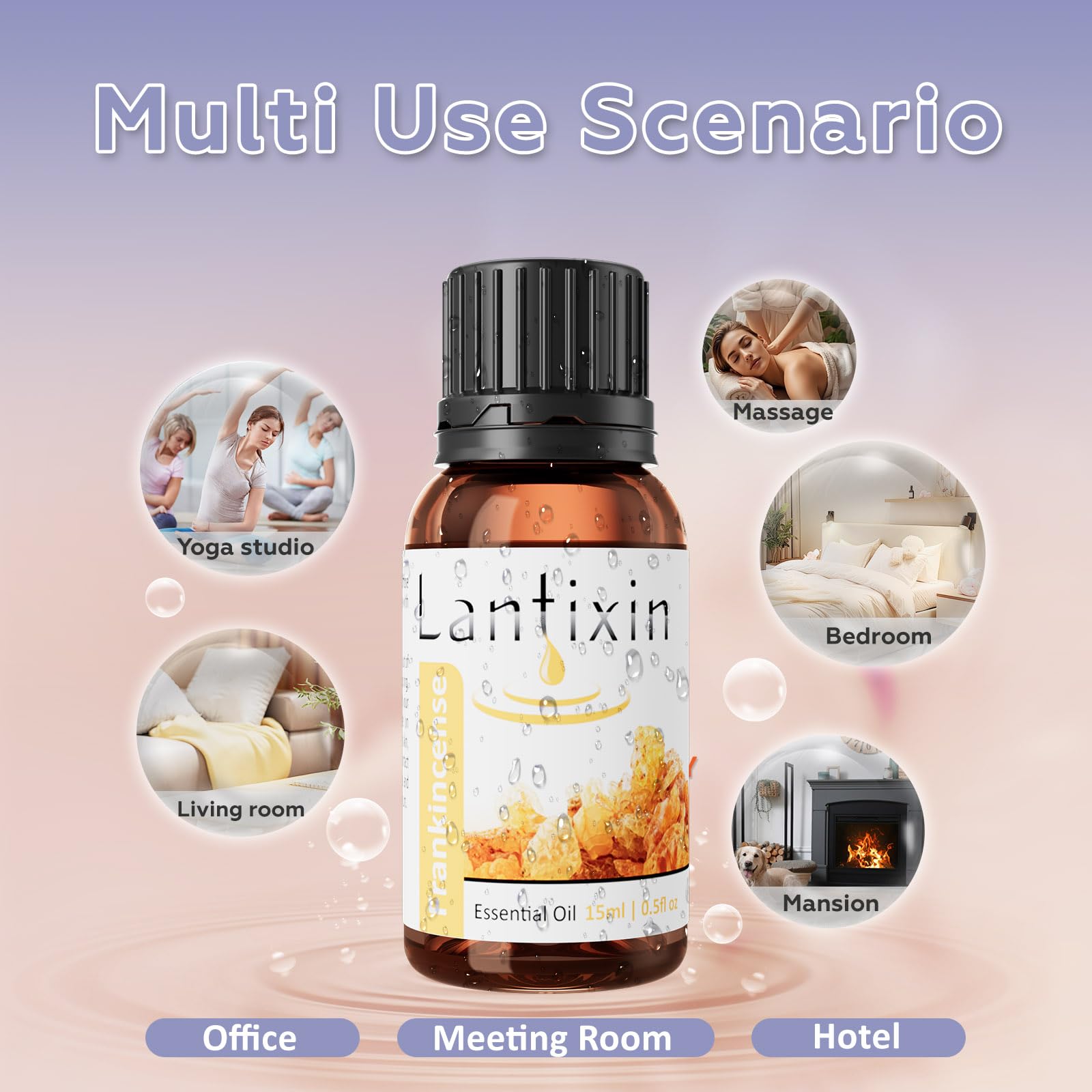 LANTIXIN Frankincense amber glass bottle preserves aroma and purity