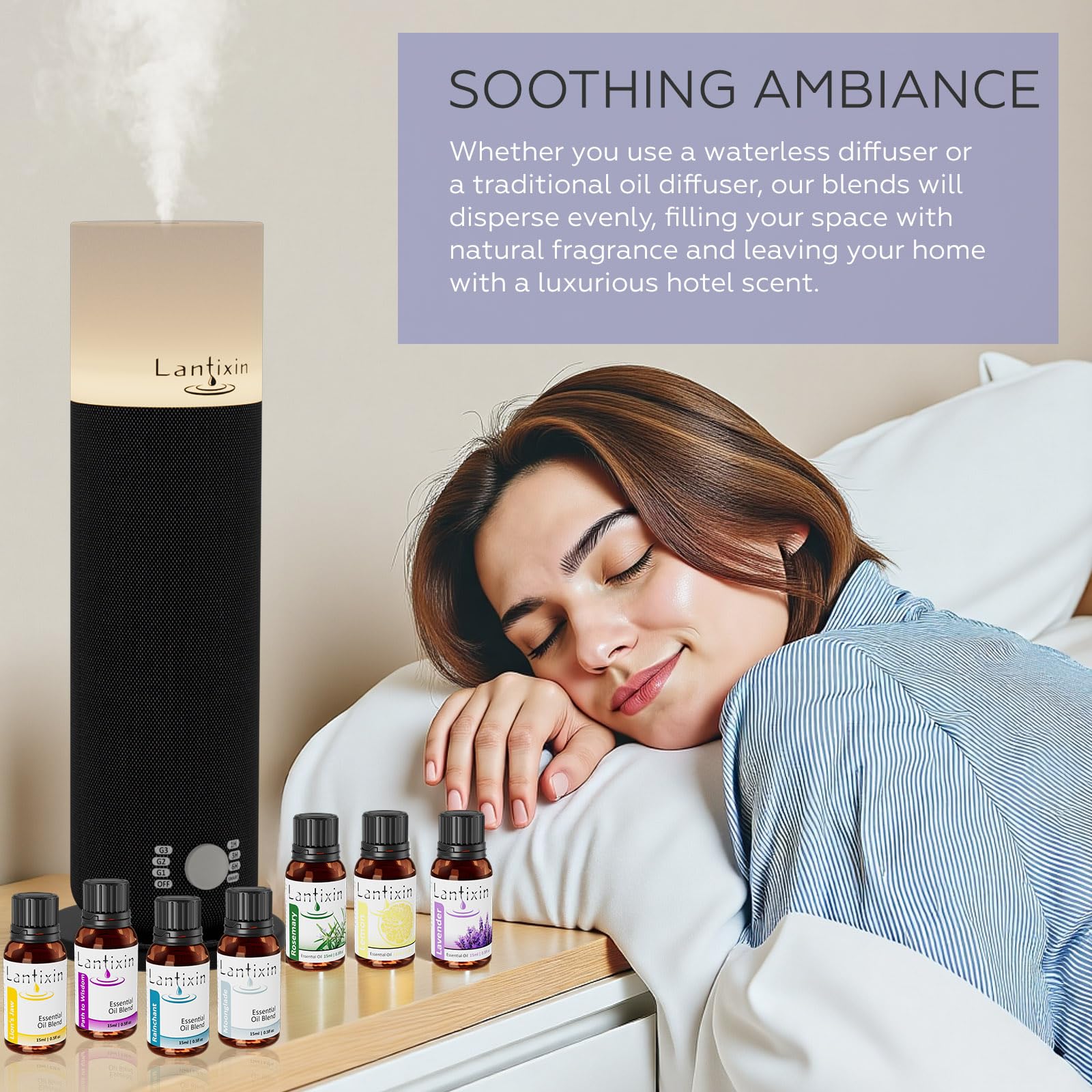 LANTIXIN Frankincense oil in a spa like home setting invites relaxation