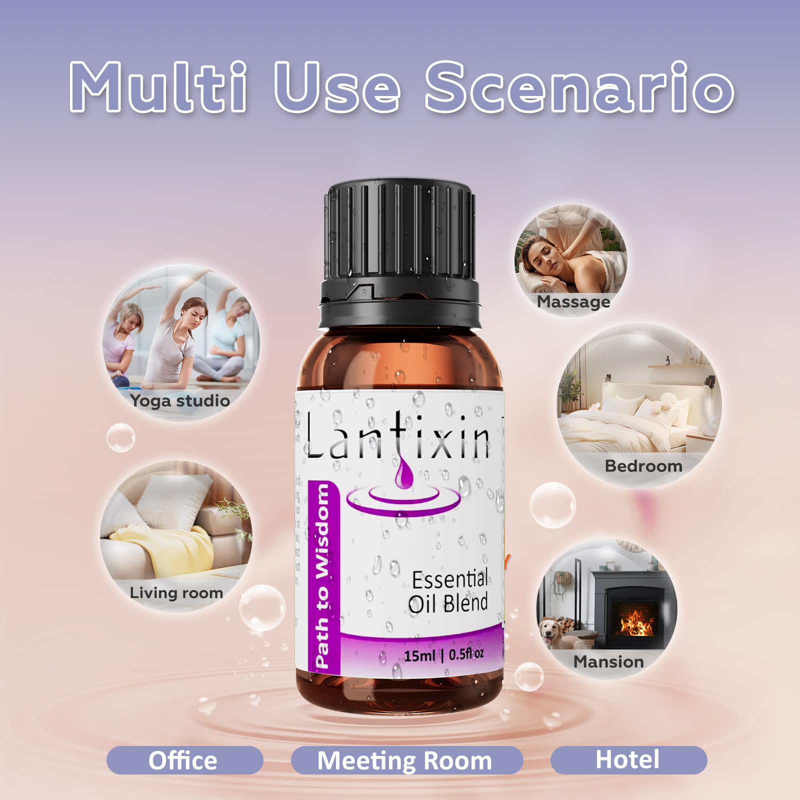 Lantixin Path to Wisdom lemon middle notes add a crisp scent for focus.
