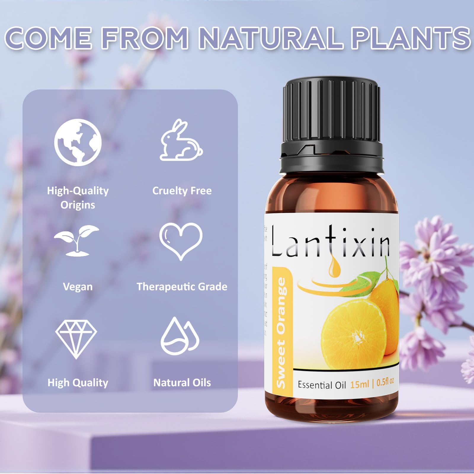 Lantixin orange scent in room creates bright, refreshing ambiance.