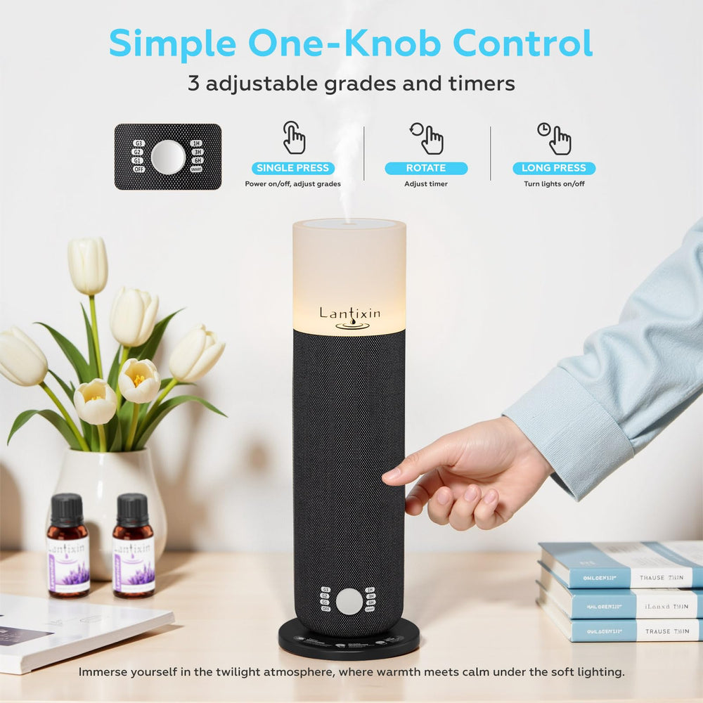 LANTIXIN waterless diffuser ambient light demonstrating warm glow in living areas