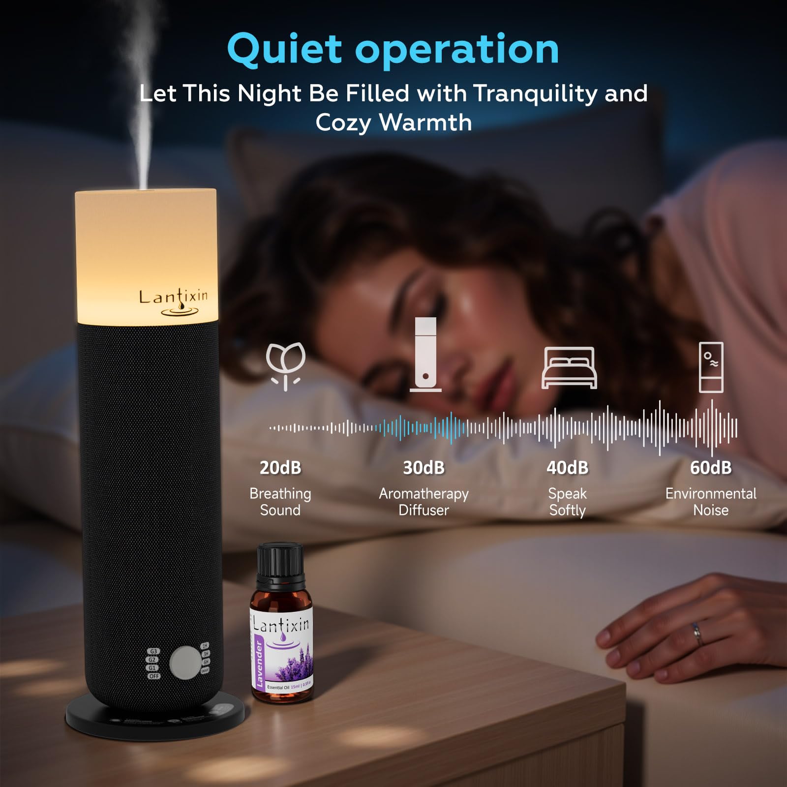 LANTIXIN waterless diffuser hotel use scenario with wide-area scent coverage