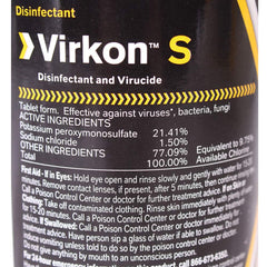 Lanxess Virkon S tablets close-up highlighting 5 g tablet size