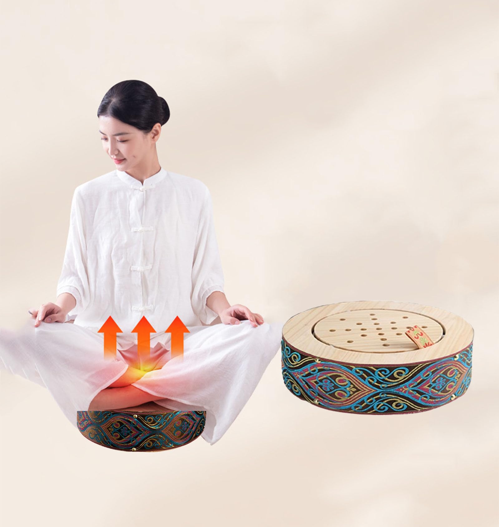 LANYANZI wood moxibustion stool ergonomic design for comfort