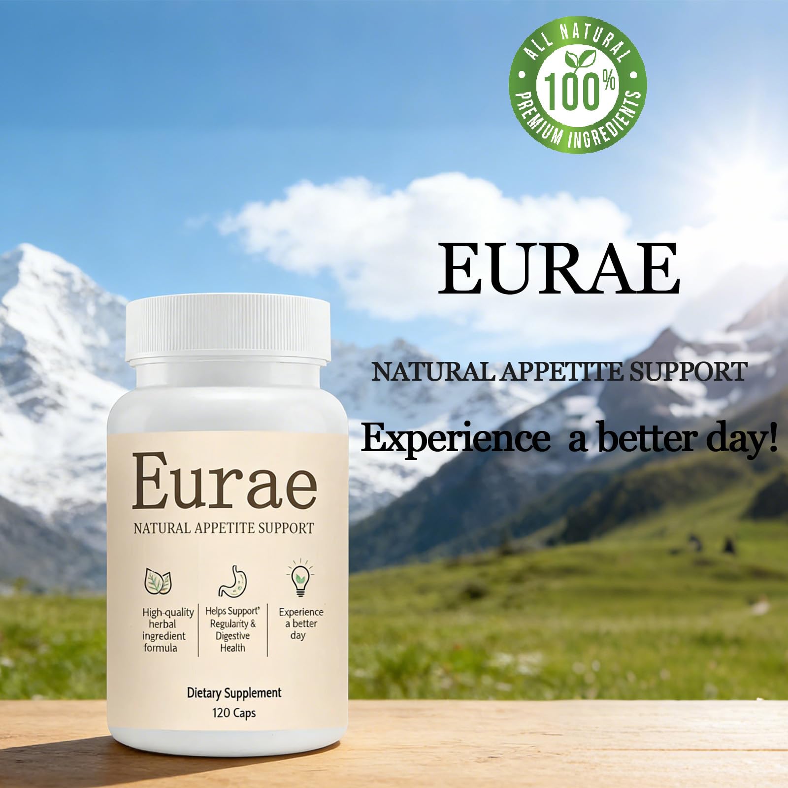 LANZF Eurae capsules close-up highlighting vegan formulation and easy intake