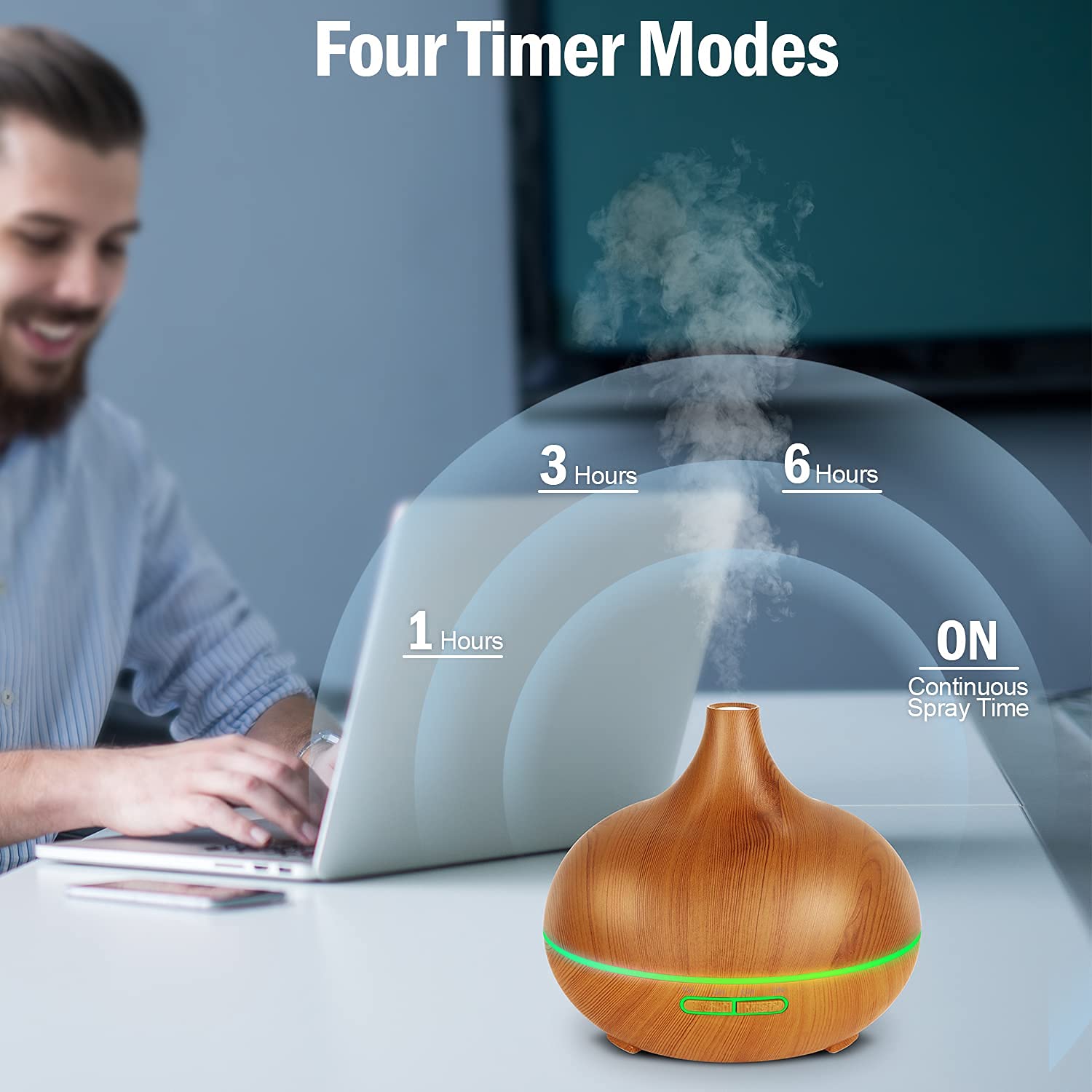Lapeort diffuser emits a soft night light to enhance evenings