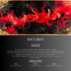 LaPew Baccarat scent bottle amber glass highlights luxury home ambiance