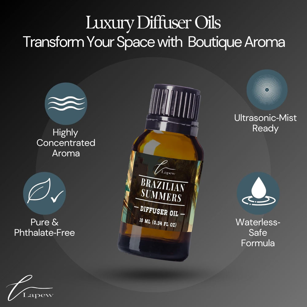 Lapew Brazilian Summers glass amber bottle preserves scent freshness and clarity.