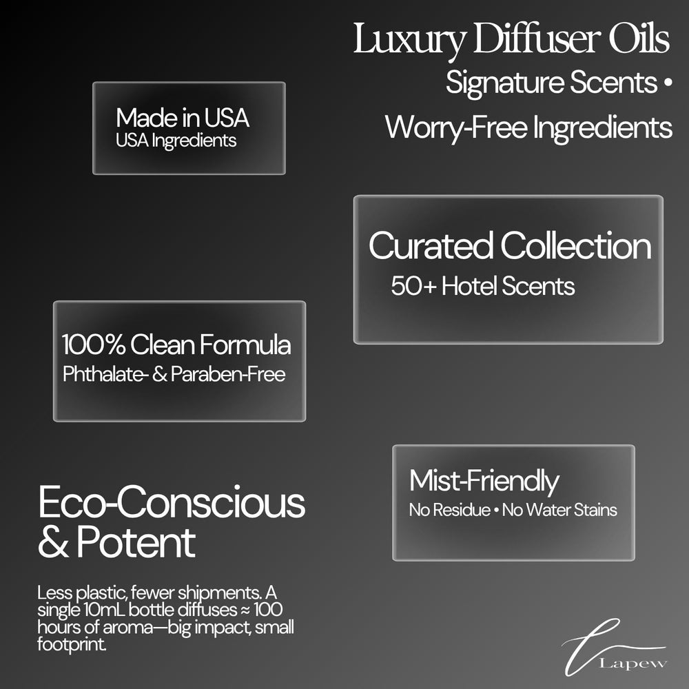Lapew coconut & lime diffuser in a living room creating hotel-like ambiance.