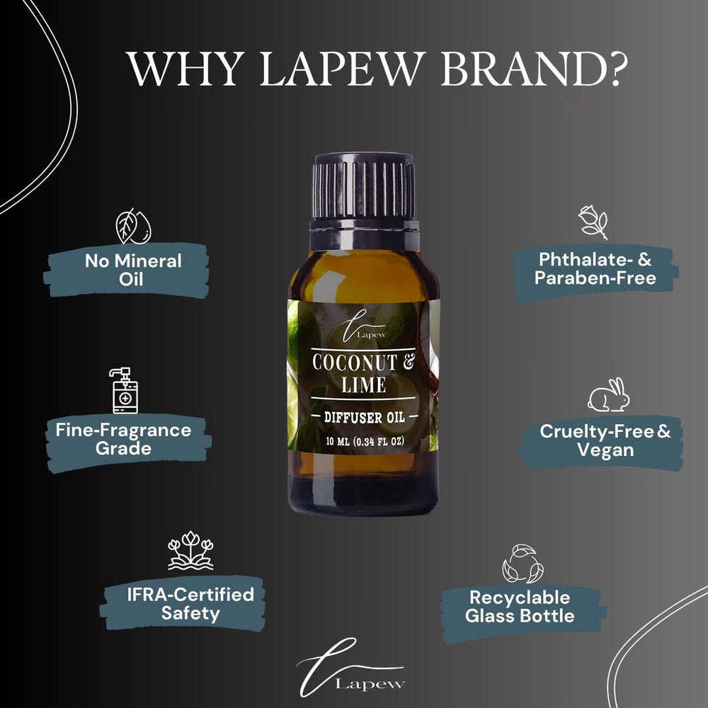 Lapew coconut & lime diffuser oil in a room spray setup for quick refreshes.