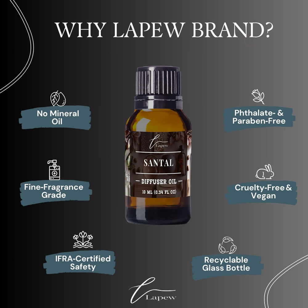 LaPew Santal Scent reed diffuser bottle for steady fragrance