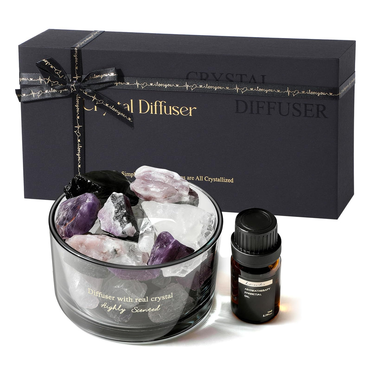 LAPLOSY crystal diffuser with amethyst crystal for calm ambience and decor.