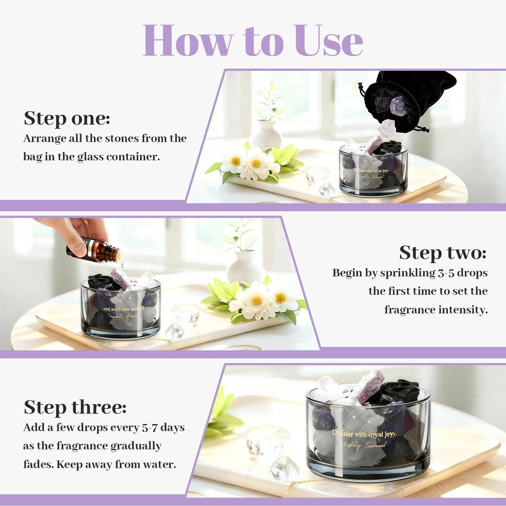 LAPLOSY diffuser with obsidian crystal for masculine-chic style and longer diffusion.