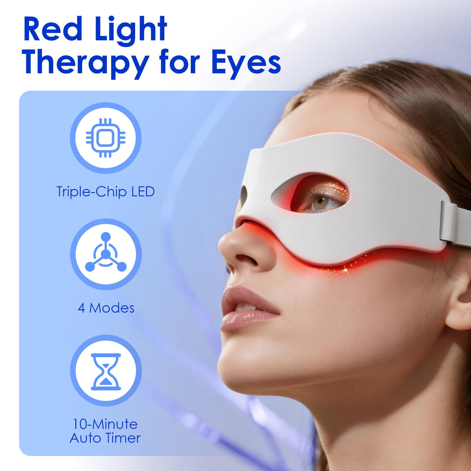 LaseLocks ergonomic contour design hugs the eye area for secure, comfy sessions.